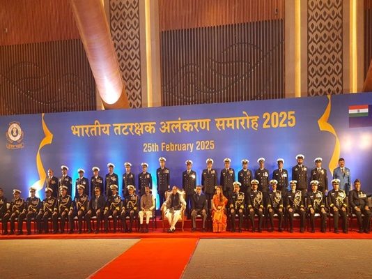 Defence Minister confers gallantry, service medals to Indian Coast Guard personnel