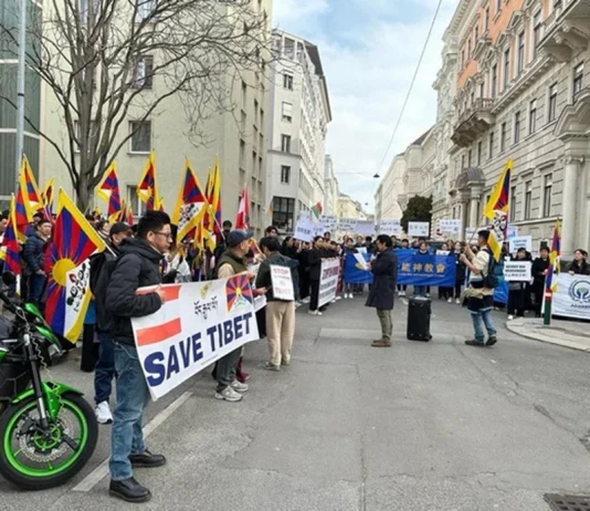 Tibetan Diaspora Leads Multicultural Protest Against CCP in Vienna