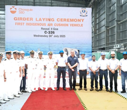 India’s First Indigenous Coast Guard Hovercraft Under Construction at Goa Shipyard