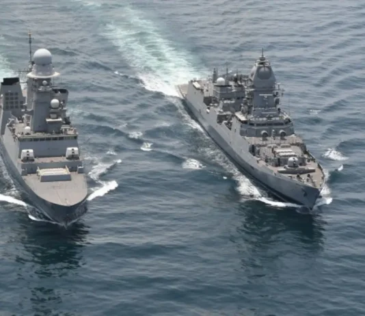 Indian and Italian warships conduct warship exercises in North Arabian Sea