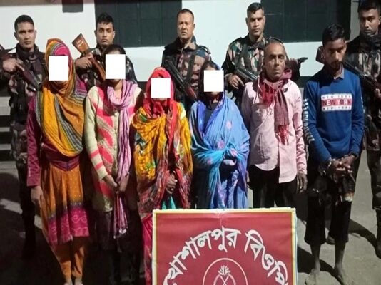 Illegal Crossing Bid Thwarted: Seven Detained by BGB in Jhenaidah