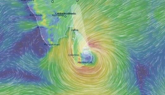 Deep Depression Close to Sri Lanka Expected to Intensify into Cyclone