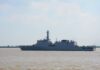 Indian Navy’s INS Sunayna Reaches Yangon Harbour