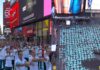 International Yoga Day dawns on Times Square with people reflecting universality with all nations and ethnicities