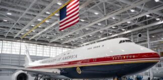US President Trump Unveils Newly Refurbished Air Force One Aircraft