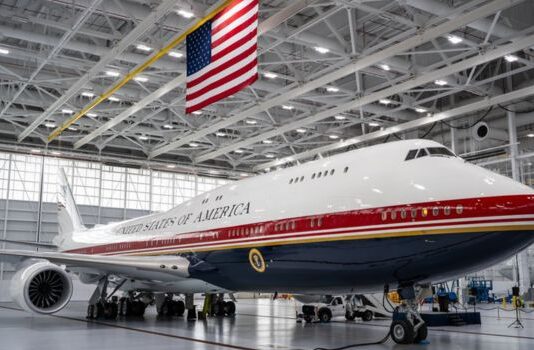 US President Trump Unveils Newly Refurbished Air Force One Aircraft