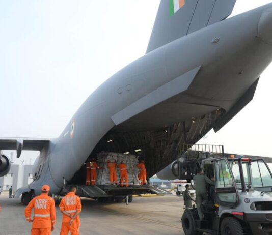 India sends third flight carrying ten tonnes of humanitarian assistance to flood-hit Nepal