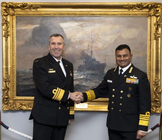 CNS Admiral Krishna Swaminathan holds talks with Australian Navy Chief Vice Admiral Matthew Buckley in Canberra